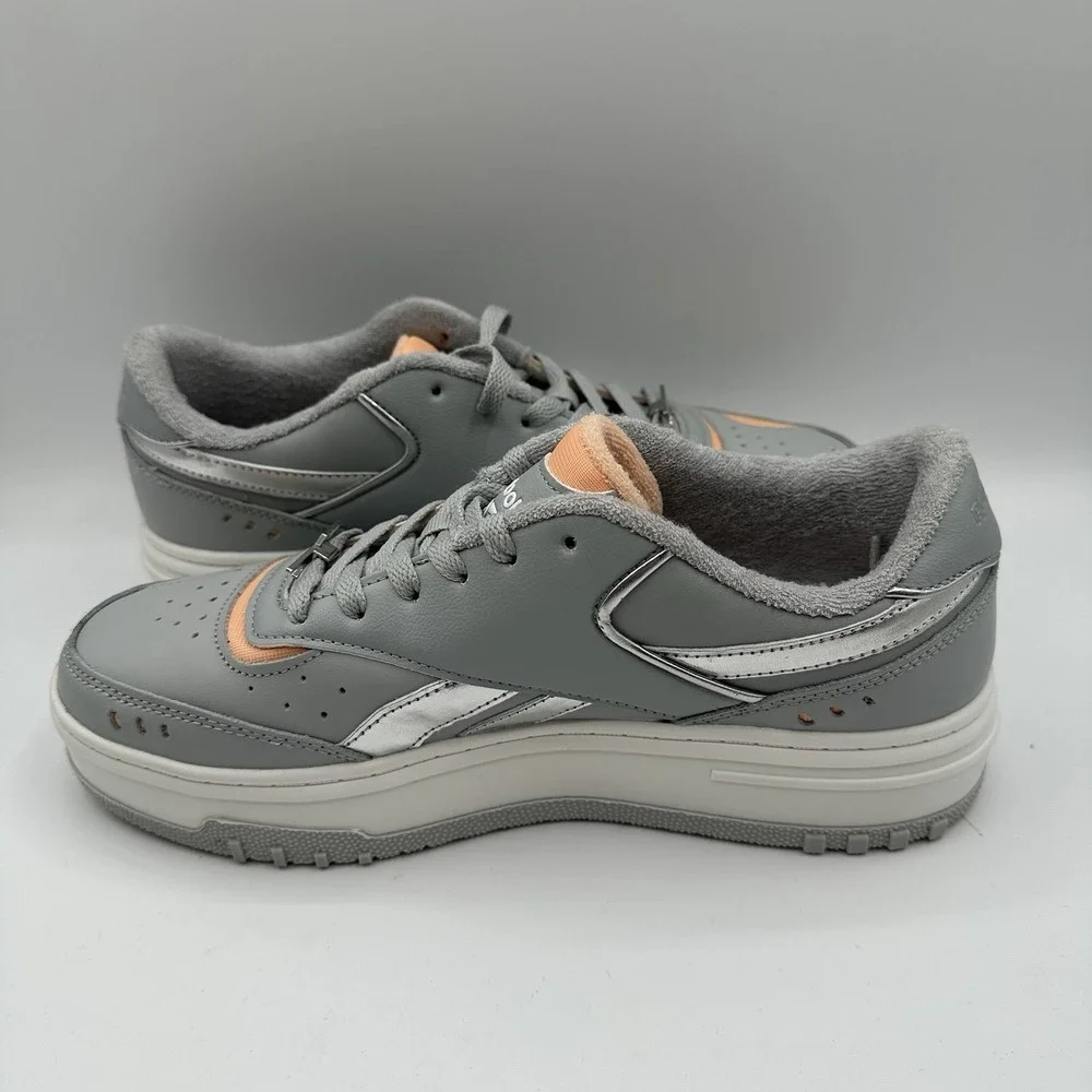 Reebok‎ Club C Double Shoes Womens 10 Blue Gray/Orange/Silver Platform Sneakers